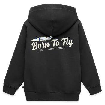 Born To Fly Airline Pilot Aviation - Kinder Premium Organic Zip Hoodie - Schwarz - Hinten - AI Model Kid Male (0cm)