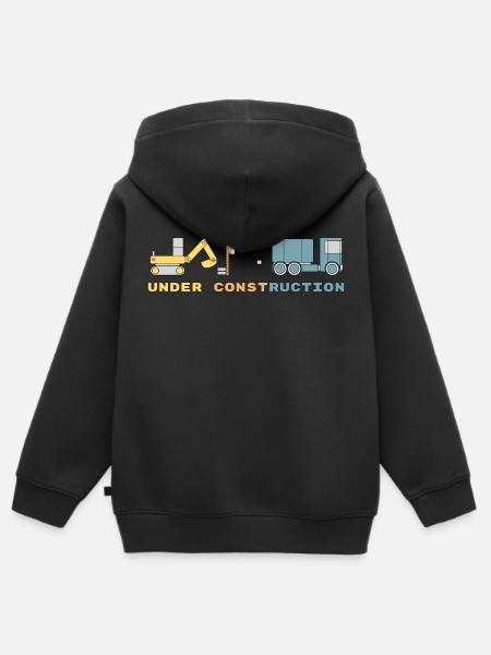 Under Construction - Kinder Premium Organic Zip Hoodie - Schwarz
