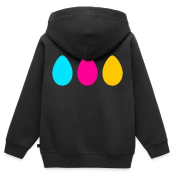 Drei Ostereier - Kinder Premium Organic Zip Hoodie - Schwarz - Hinten - AI Model Kid Male (0cm)