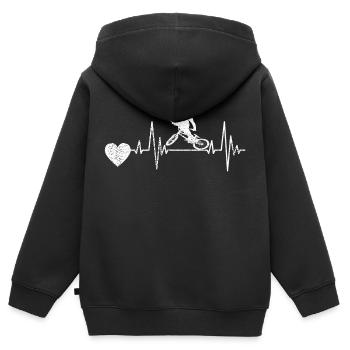 Cycling Cycling Cycling Cyclists - Kids Premium Organic Zip-up Hoodie - black - Back - AI Model Kid Male (0cm)