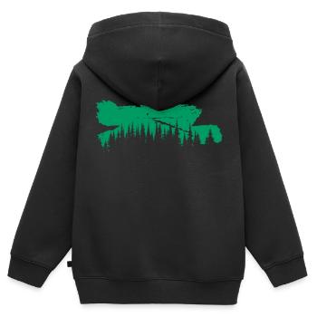 Forestier forestier forestier - Sweat Premium à capuche zippé enfant bio - noir - Dos - AI Model Kid Male (0cm)