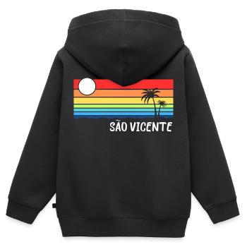 São Vicente Kap Verden Cabo Verde Urlaub - Kinder Premium Organic Zip Hoodie - Schwarz - Hinten - AI Model Kid Male (0cm)