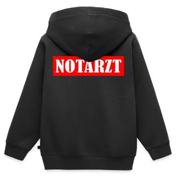 Notarzt - Kinder Premium Organic Zip Hoodie - Schwarz - Hinten - AI Model Kid Male (0cm)