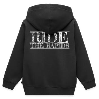 extreme experiences heart-pounding excitement - Kids Premium Organic Zip-up Hoodie - black - Back - AI Model Kid Male (0cm)