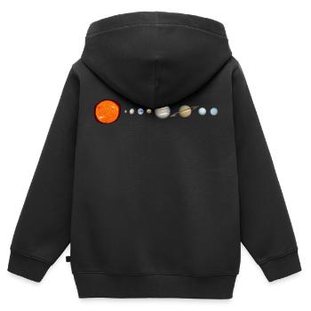 Solar System - Kids Premium Organic Zip-up Hoodie - black - Back - AI Model Kid Male (0cm)