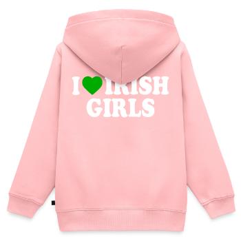 I love irish girls - Kids Premium Organic Zip-up Hoodie - rose - Back - AI Model Kid Female (0cm)
