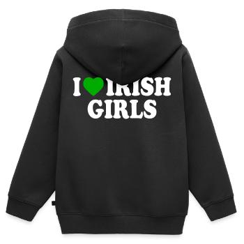 I love irish girls - Kinder Premium Organic Zip Hoodie - Schwarz - Hinten - AI Model Kid Male (0cm)