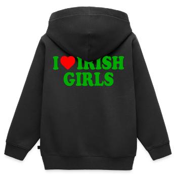 I love irish girls - Kinder Premium Organic Zip Hoodie - Schwarz - Hinten - AI Model Kid Male (0cm)