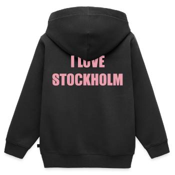 Fischerhut Stockholm - Kinder Premium Organic Zip Hoodie - Schwarz - Hinten - AI Model Kid Male (0cm)