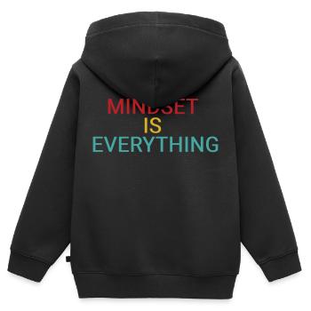 Mindset ist alles - Kinder Premium Organic Zip Hoodie - Schwarz - Hinten - AI Model Kid Male (0cm)