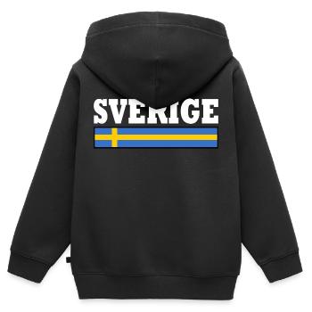 Schweden flagge - Kinder Premium Organic Zip Hoodie - Schwarz - Hinten - AI Model Kid Male (0cm)