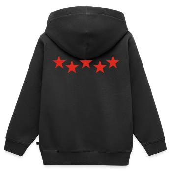 Sterne 5 rote Küchenchef - Kinder Premium Organic Zip Hoodie - Schwarz - Hinten - AI Model Kid Male (0cm)