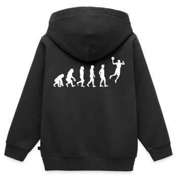 Basketball Evolution! - Kinder Premium Organic Zip Hoodie - Schwarz - Hinten - AI Model Kid Male (0cm)