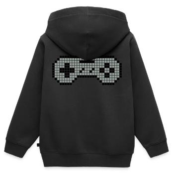 8-Bit Gamepad 02 - Kinder Premium Organic Zip Hoodie - Schwarz - Hinten - AI Model Kid Male (0cm)