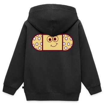 Pflaster - Kinder Premium Organic Zip Hoodie - Schwarz - Hinten - AI Model Kid Male (0cm)