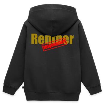 rentner - Kinder Premium Organic Zip Hoodie - Schwarz - Hinten - AI Model Kid Male (0cm)