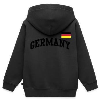Deutschland Flagge - Germany-BRD-Fahne-Flagge - Kinder Premium Organic Zip Hoodie - Schwarz - Hinten - AI Model Kid Male (0cm)