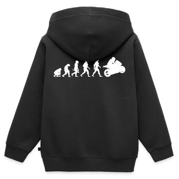 Evolution Superbikes Moto Biker course - Sweat Premium à capuche zippé enfant bio - noir - Dos - AI Model Kid Male (0cm)