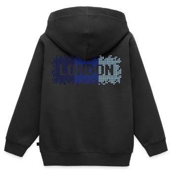 London - Kinder Premium Organic Zip Hoodie - Schwarz - Hinten - AI Model Kid Male (0cm)