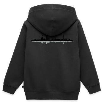 Düsseldorf Skyline - Kinder Premium Organic Zip Hoodie - Schwarz - Hinten - AI Model Kid Male (0cm)