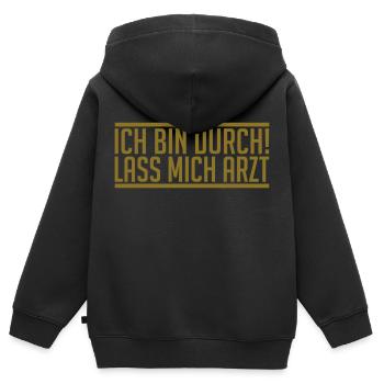 Arzt - Kinder Premium Organic Zip Hoodie - Schwarz - Hinten - AI Model Kid Male (0cm)