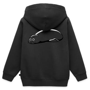 seehund triste - Sweat Premium à capuche zippé enfant bio - noir - Dos - AI Model Kid Male (0cm)