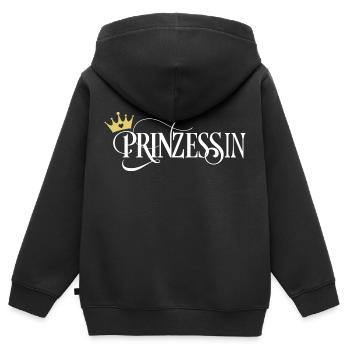 Prinzessin - Kinder Premium Organic Zip Hoodie - Schwarz - Hinten - AI Model Kid Male (0cm)