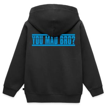 Espèce de fou - Sweat Premium à capuche zippé enfant bio - noir - Dos - AI Model Kid Male (0cm)