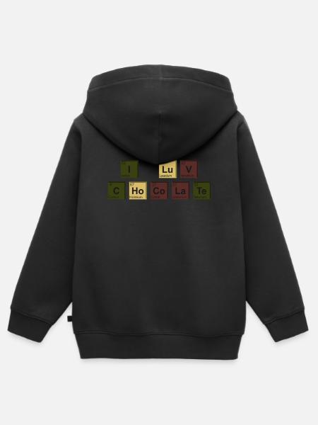 Schokolade - Kinder Premium Organic Zip Hoodie - Schwarz