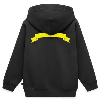 Banner Yellow - Kids Premium Organic Zip-up Hoodie - black - Back - AI Model Kid Male (0cm)