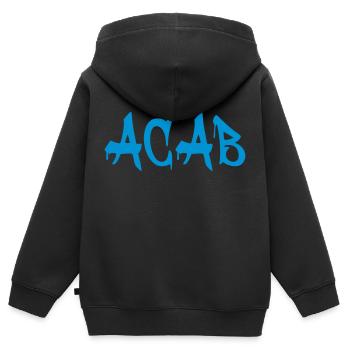 Acab - Sweat Premium à capuche zippé enfant bio - noir - Dos - AI Model Kid Male (0cm)