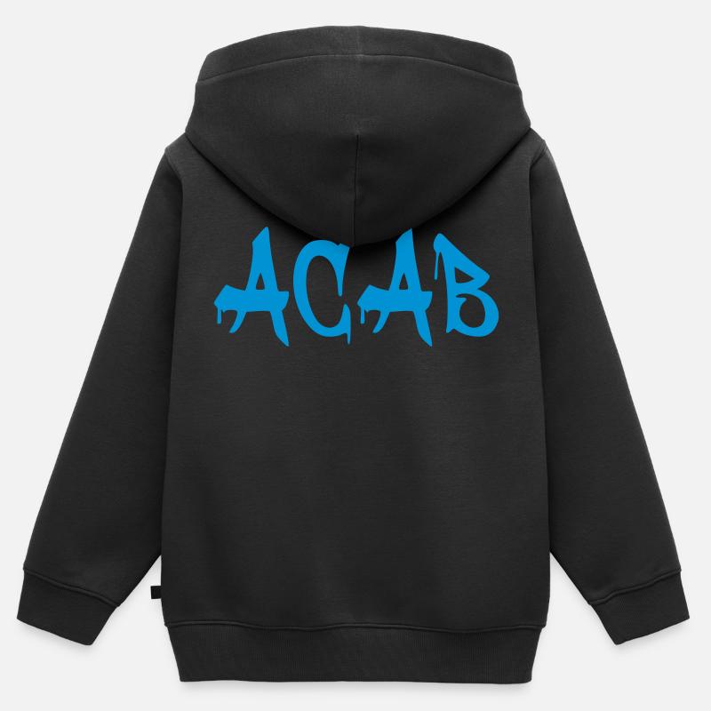 Acab - Sweat Premium à capuche zippé enfant bio - noir