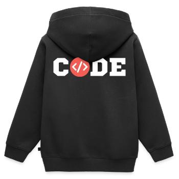 Code Coder Informatiker Informatik Programmierer - Kinder Premium Organic Zip Hoodie - Schwarz - Hinten - AI Model Kid Male (0cm)