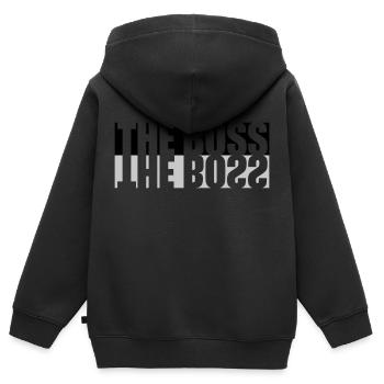 Réflexion Le Patron - Sweat Premium à capuche zippé enfant bio - noir - Dos - AI Model Kid Male (0cm)