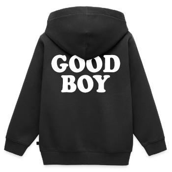 Good boy - Sweat Premium à capuche zippé enfant bio - noir - Dos - AI Model Kid Male (0cm)