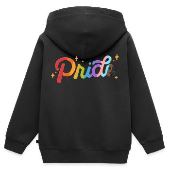 Stolz - Kinder Premium Organic Zip Hoodie - Schwarz - Hinten - AI Model Kid Male (0cm)