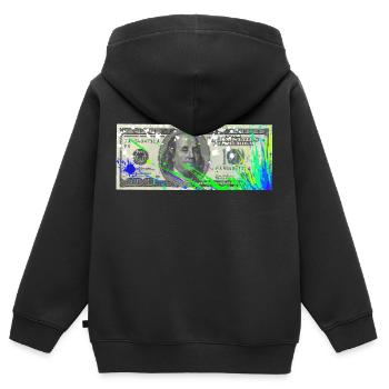 Dollar - Kinder Premium Organic Zip Hoodie - Schwarz - Hinten - AI Model Kid Male (0cm)