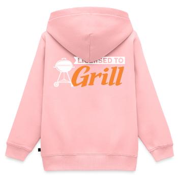 Licensed to Grill - Kinder Premium Organic Zip Hoodie - Rosa - Hinten - AI Model Kid Female (0cm)