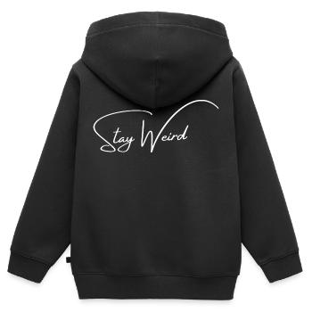 stay weird - Kids Premium Organic Zip-up Hoodie - black - Back - AI Model Kid Male (0cm)