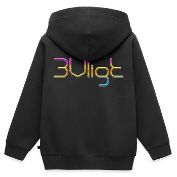 SMS chat langue fortifications anglais trois 3 trois - Sweat Premium à capuche zippé enfant bio - noir - Dos - AI Model Kid Male (0cm)