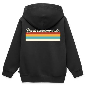 Niederschöneweide - Treptow Köpenick Berlin Retro - Kinder Premium Organic Zip Hoodie - Schwarz - Hinten - AI Model Kid Male (0cm)