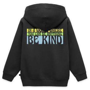 you can be kind - Kinder Premium Organic Zip Hoodie - Schwarz - Hinten - AI Model Kid Male (0cm)