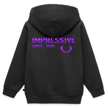 Impressive since 1988 - Kids Premium Organic Zip-up Hoodie - black - Back - AI Model Kid Male (0cm)