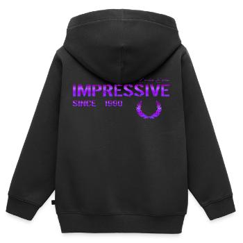 Impressive since 1990 - Kids Premium Organic Zip-up Hoodie - black - Back - AI Model Kid Male (0cm)