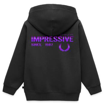 Impressive since 1987 - Kids Premium Organic Zip-up Hoodie - black - Back - AI Model Kid Male (0cm)
