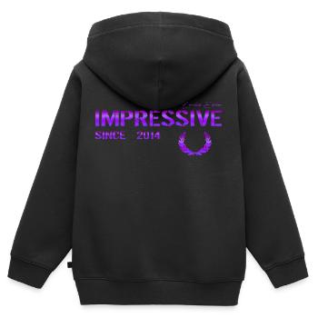 Impressive since 2014 - Kids Premium Organic Zip-up Hoodie - black - Back - AI Model Kid Male (0cm)