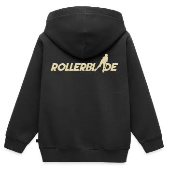 Rollerblade schrift silhouette hell - Kinder Premium Organic Zip Hoodie - Schwarz - Hinten - AI Model Kid Male (0cm)
