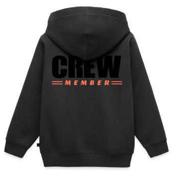 Membre d’équipage - Sweat Premium à capuche zippé enfant bio - noir - Dos - AI Model Kid Male (0cm)