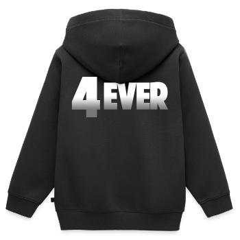 4Ever Album Titel Metal Look - Kinder Premium Organic Zip Hoodie - Schwarz - Hinten - AI Model Kid Male (0cm)