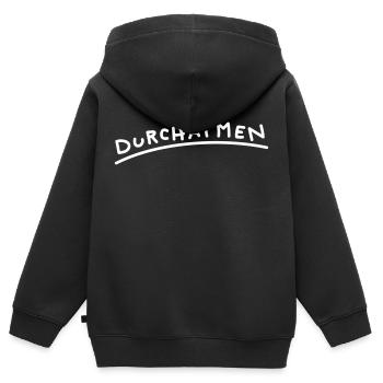 atmen - Kinder Premium Organic Zip Hoodie - Schwarz - Hinten - AI Model Kid Male (0cm)